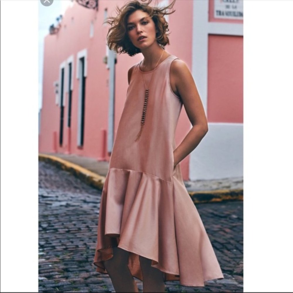 Maeve | Anthro Camelia Blush Drop Waist Dress